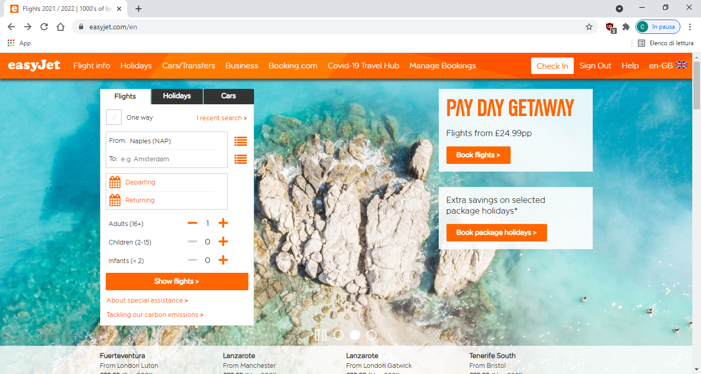 easyJet booking system