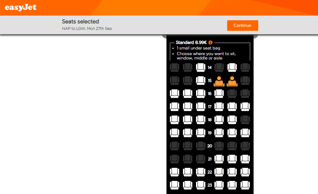 Seats selection