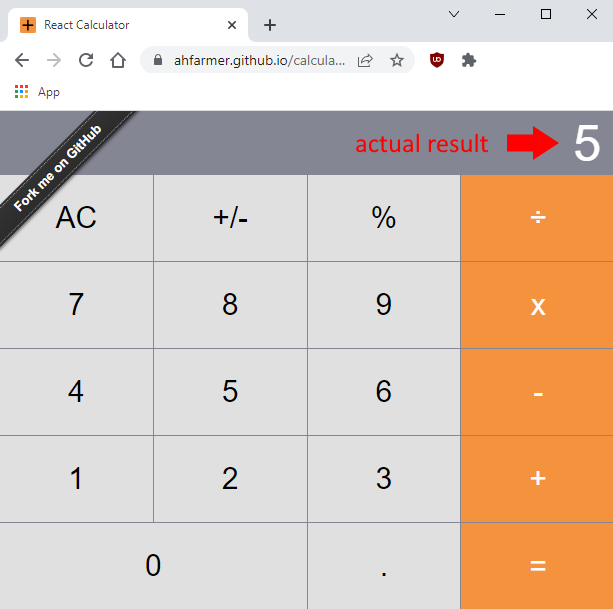 React Calculator example 2